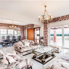 8 Bedroom villa with pool & seaview, near Acharavi, sleeps 16-18